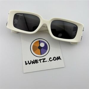 Off-White Roma Rectangular Sunglasses in White and Black